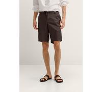 Bermudas BUGATTI "Soft touch", Herren, Gr. 50, Normalgrößen, 80, braun, 55% Leinen, 45% Baumwolle, unifarben, normal, Hosen Bermudas, Leinen-Baumwoll-Mix (20093440-50) 80, braun
