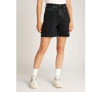 Bermudas CALVIN KLEIN JEANS "BERMUDA SHORT", Damen, Gr. 25, N-Gr, schwarz (denim schwarz), Denim/Jeans, Obermaterial: 100% Baumwolle, unifarben, bequem kurz, Hosen Bermudas, mit Fransensaum (98566518-