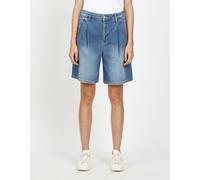 Bermudas GANG "94WANDA BERMUDA", Damen, Gr. 26, N-Gr, bahama stripe, Denim/Jeans, Obermaterial: 98% Baumwolle, 2% Elasthan, kniefrei, Hosen Bermudas, mit Bundfalten vorn (44121218-26) bahama stripe