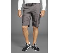 Bermudas H.I.S, Herren, Gr. 30, N-Gr, grau (dunkel grau), Web, Obermaterial: 98% Baumwolle, 2% Elasthan, unifarben, normal knieumspielend, Hosen Bermudas (12096669-30) dunkel grau