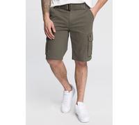 Bermudas H.I.S, Herren, Gr. 36, N-Gr, grün (khaki), Web, Obermaterial: 98% Baumwolle, 2% Elasthan, unifarben, normal knieumspielend, Hosen Bermudas, Topseller (95902265-36)
