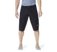 Bermudas HERO BY JOHN MEDOOX "HAMILTON Cargo Longbermuda", Herren, Gr. W36, Länge 35, grau (schwarz asphalt), Sweatware, 100% Baumwolle, gerade kurz, Hosen Bermudas, Bermuda Casual Funktionsqualität f
