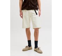 Bermudas JACK & JONES "JJIALEX JJORIGINAL SHORTS SQ 075", Herren, Gr. S, N-Gr, cloud dancer, Web, Obermaterial: 100% Baumwolle, unifarben, relaxed fit kniebedeckend, Hosen Bermudas (96893802-S) cloud