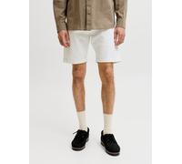 Bermudas JACK & JONES "JJIRICK JJFOX SHORTS AKM 340", Herren, Gr. XL, N-Gr, weiß, Web, Obermaterial: 76% Baumwolle, 22% Polyester, 2% Elasthan, unifarben, regular fit knielang, Hosen Bermudas (5218945