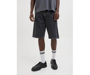 Bermudas JACK & JONES "JJIRON JJORIGINAL SHORTS MF 328 SN", Herren, Gr. XL, N-Gr, schwarz denim detail:sq 737, Denim/Jeans, Obermaterial: 100% Baumwolle, unifarben, relaxed fit knielang, Hosen Bermuda