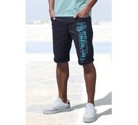 Bermudas JOHN DEVIN "- bedruckte Sommer Shorts aus elastischer Baumwollmischung", Herren, Gr. 33, N-Gr, blau (navy), Web, Obermaterial: 98% Baumwolle, 2% Elasthan, unifarben, bequem kurz, Hosen Bermud