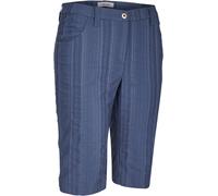 Bermudas KJBRAND "BETTY", Damen, Gr. 46, N-Gr, blau (mittelblau gestreift), Web, Obermaterial: 47% Baumwolle, 45% Polyester, 6% Viskose, 2% Elasthan, Basic schmal, Hosen Bermudas, Sommerhose Wash & Go