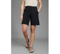 Bermudas LAURA SCOTT, Damen, Gr. 42, N-Gr, schwarz, Jersey, Obermaterial: 95% Baumwolle, 5% Elasthan. Spitze: 100% Baumwolle, bestickt, unifarben, Hosen Bermudas, aus Jersey, aus Baumwolle und Elastha