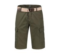 Bermudas LERROS "Herren Cargo Bermudashorts mit Seitentaschen und Gürtel", Herren, Gr. 30, grün (aged olive), 100% Baumwolle, Hosen Bermudas, Bequem geschnittene Bermuda für den Sommer, Einfarbig, 100