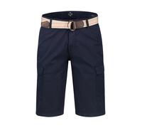 Bermudas LERROS "Herren Cargo Bermudashorts mit Seitentaschen und Gürtel", Herren, Gr. 32, blau (classic navy), 100% Baumwolle, Hosen Bermudas, Bequem geschnittene Bermuda für den Sommer, Einfarbig, 1