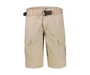 Bermudas LERROS "Herren Cargo Bermudashorts mit Seitentaschen und Gürtel", Herren, Gr. 36, beige (light dune beige), 100% Baumwolle, Hosen Bermudas, Bequem geschnittene Bermuda für den Sommer, Einfarb
