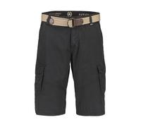 Bermudas LERROS "LERROS Unifarbene Cargobermuda mit Gürtel", Herren, Gr. 30, Normalgrößen, grau (schwarz graphite), 100% Baumwolle, Hosen Bermudas (66785717-30) schwarz graphite
