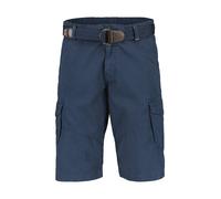 Bermudas LERROS "LERROS Unifarbene Cargobermuda mit Gürtel", Herren, Gr. 31, blau (storm blau), 100% Baumwolle, Hosen Bermudas (48845916-31)