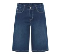 Bermudas MAC "DREAM WIDE Bermuda", Damen, Gr. 34, N-Gr, blau (dunkelblau basic used), Denim/Jeans, Obermaterial: 75% Baumwolle, 12% Modal, 9% Polyester, 4% Elasthan, unifarben, normal knöchellang, Hos