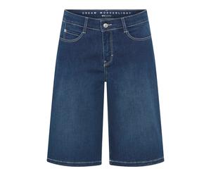 Bermudas MAC "DREAM WIDE Bermuda", Damen, Gr. 34, N-Gr, blau (dunkelblau basic used), Denim/Jeans, Obermaterial: 75% Baumwolle, 12% Modal, 9% Polyester, 4% Elasthan, unifarben, normal knöchellang, Hos