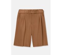 Bermudas MADELEINE "Bermuda Elegante Bermuda", Damen, Gr. 46, N + K Gr, braun (haselnuss), Obermaterial: 67% Viskose CV. 28% Lyocell CLY. 5% Leinen LI., Modern, normal, Hosen Bermudas (76840319-46) ha