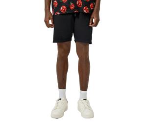 Bermudas QS, Herren, Gr. L, N-Gr, schwarz, Web, Obermaterial: 88% Baumwolle, 12% Leinen, unifarben, lässig geschnitten knielang, Hosen Bermudas, Sommershorts mit Kordelzug und Leinen (56016029-L) schw