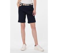 Bermudas RAGWEAR "YOTO", Damen, Gr. 29, N-Gr, navy, Web, Obermaterial: 98% Baumwolle, 2% Elasthan, unifarben, kniefrei, Hosen Bermudas, Elastischer Twill, leicht gepeached und mit Gürtel (16388125-29)