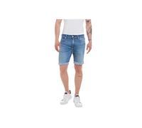 Bermudas REPLAY "Bermuda-Shorts RBJ.981 SHORT TAPERED", Herren, Gr. 33, N-Gr, blau (mittelblau), Obermaterial: 99% Baumwolle CO. 1% Elasthan EL., Hosen Bermudas (89067859-33) mittelblau
