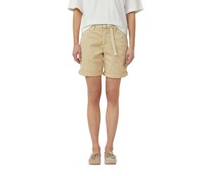 Bermudas S.OLIVER, Damen, Gr. 44, N-Gr, beige (desert beige), Web, Obermaterial: 98% Baumwolle, 2% Elasthan, ca. Mitte Oberschenkel, Hosen Bermudas, inkl. geflochtenem Gürtel, Baumwollstretch (1769291