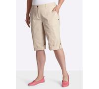 Bermudas SHEEGO, Damen, Gr. 44, Normalgrößen, sand, 97% Baumwolle, 3% Elasthan, unifarben, Hosen Bermudas (16386906-44) sand