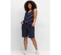 Bermudas SHEEGO, Damen, Gr. 50, Normalgrößen, tiefblau, 98% Baumwolle, 2% Elasthan, unifarben, Hosen Bermudas (70998236-50) tiefblau