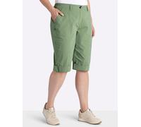 Bermudas SHEEGO, Damen, Gr. 58, Normalgrößen, grün (eucalyptus), 97% Baumwolle, 3% Elasthan, unifarben, Hosen Bermudas (72260765-58) eucalyptus