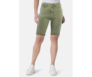 Bermudas STOOKER WOMEN "KORFU Bermuda Boyfriend Fit", Damen, Gr. 44, grün (oil grün wash), Denim/Jeans, 98% Baumwolle, 2% Elasthan, eng kurz, Hosen Bermudas, Bermuda 5-Pocket Boyfriend Fit Power Stret
