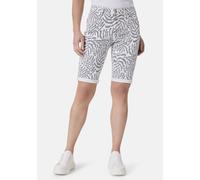 Bermudas STOOKER WOMEN "KORFU Print Bermuda Boyfriend Fit", Damen, Gr. 36, weiß (weiß botanical aop), Denim/Jeans, 97% Baumwolle, 3% Elasthan, eng kurz, Hosen Bermudas, Bermuda 5-Pocket Boyfriend Fit