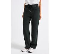 Bermudas STREET ONE, Damen, Gr. 36, Länge 30, grün (pine grove grün), Stoff, 85% Viskose, 15% Polyester, unifarben, normal normal, Hosen Bermudas, Middle Waist (85786614-36) pine grove grün