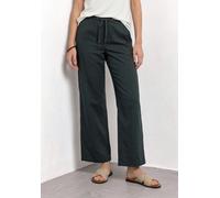 Bermudas STREET ONE, Damen, Gr. 38, Länge 30, deep bound grün, Web, 66% Baumwolle, 30% Polyester, 4% Elasthan, unifarben, loose fit lang, Hosen Bermudas, mit Wide Legs (21676520-38) deep bound grün