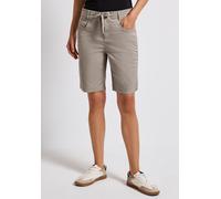 Bermudas STREET ONE, Damen, Gr. 42, beige (tumbled beige), Web, 98% Baumwolle, 2% Elasthan, unifarben, comfort fit kurz, Hosen Bermudas, Middle Waist (26388858-42) tumbled beige