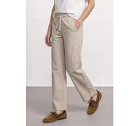 Bermudas STREET ONE, Damen, Gr. 42, Länge 30, beige (clay sand), Web, 66% Baumwolle, 30% Polyester, 4% Elasthan, unifarben, loose fit lang, Hosen Bermudas, mit Wide Legs (46076612-42) clay sand