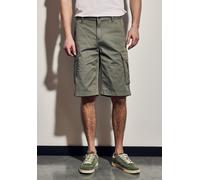 Bermudas STREET ONE MEN, Herren, Gr. 33, natural grün, Web, 98% Baumwolle, 2% Elasthan, unifarben, casual, gerade kurz, Hosen, mit seitlichen Einschubtaschen (22947948-33) natural grün