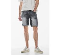 Bermudas STREET ONE MEN, Herren, Gr. 33, Kurz, grau (mid grau wash), Web, 99% Baumwolle, 1% Elasthan, unifarben, gerade kurz, Hosen Bermudas, 5-Pocket-Style (19565210-33) mid grau wash