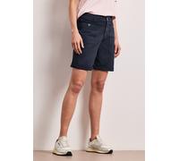Bermudas STREET ONE "Style Yulius", Damen, Gr. 38, N-Gr, shadowed navy, Web, Obermaterial: 98% Baumwolle, 2% Elasthan, unifarben, normal kniefrei, Hosen Bermudas, Sommershorts mit Turn-Up, Topseller (