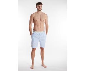 Bermudas TOM TAILOR "Dakota", Herren, Gr. 48S, N-Gr, blau, Popeline, Obermaterial: 100% Baumwolle, bequem kniefrei, Hosen Bermudas, Logobund, Seitentaschen, locker, bequem, kühlend, elastisch (6826844