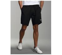 Bermudas TRIGEMA "TRIGEMA Bermuda mit praktischem Kordelzug", Herren, Gr. S, Normalgrößen, schwarz, Sweatware, 70% Baumwolle, 30% Polyester, Hosen Bermudas (72284603-S) schwarz