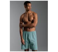 Bermudas TRIGEMA "TRIGEMA Pyjama Shorts mit Allover-Muster "Äffchen", Damen, Gr. 3XL, US-Größen, gletscher, Single Jersey, 100% Baumwolle, Hosen Bermudas (57719819-XXXL)