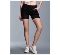 Bermudas TRIGEMA "TRIGEMA Shorts mit praktischen Taschen", Damen, Gr. L, US-Größen, schwarz, 70% Baumwolle, 30% Polyester, Basic, Hosen Bermudas (87847864-L) schwarz
