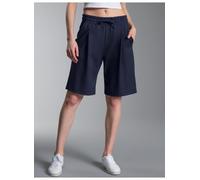Bermudas TRIGEMA "TRIGEMA Shorts - Weit geschnitten", Damen, Gr. M, Normalgrößen, navy, Piqué, 100% Baumwolle, Basic, Hosen Bermudas (61574633-M) navy