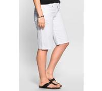 Bermudas SHEEGO, Damen, Gr. 54, Normalgrößen, weiß, 97% Baumwolle, 3% Elasthan, unifarben, Hosen Bermudas (44443114-54) weiß