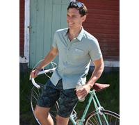 Bermudashort mit Elasthan und Blätterdruck allover