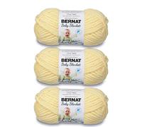 Bernat Baby Blanket Baby Yellow Yarn - 3 Pack of 100g/3.5oz - Polyester - 6 Super Bulky - 72 Yards - Stricken, Häkeln, Basteln & Amigurumi, grobes Chenille-Garn