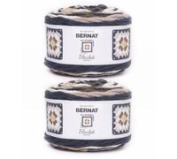 Bernat Blanket Granny Square Asphaltgarn, 2 Stück, 240 g, 100% Polyester, #6 Super Bulky, 178 Meter - Stricken/Häkeln