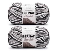 Bernat Blanket Super Bulky Acrylgarn - 2 Stück 300 g #6 Chunky Chenille, schweres Garn zum Stricken und Häkeln, Amigurumi, dicke Decken (Grey Storm, 220 Yards 2er-Pack)