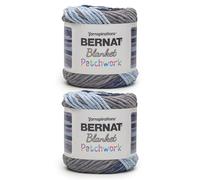 Bernat Decken-Patchwork-Garn - 2 Stück à 300 g - 100% Polyester - #6 super sperrig - 220 Meter - Stricken/Häkeln