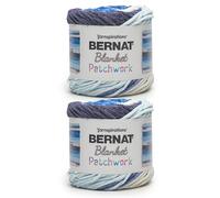 Bernat Decken-Patchwork-Garn mit Ozeanwellen, 2 Stück, 300 g, 100% Polyester, #6 super sperrig, 220 Meter - Stricken/Häkeln