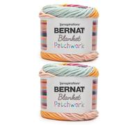 Bernat Decken-Patchwork-Garn, tropisches Spritzgarn, 2 Stück, 300 g, 100% Polyester, #6 super sperrig, 220 Meter - Stricken/Häkeln
