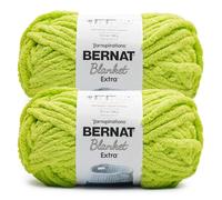 Bernat Deckengarn extra helles Limettengrün - 2 Packungen mit 300 g - 100% Polyester - #7 Jumbo - 90 Meter - Stricken/Häkeln
